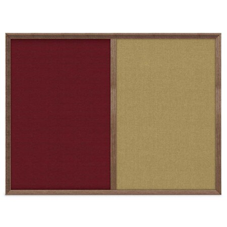 United Visual Products Enclosed Corkboard, 1 Door, 72"x36", 4" Fra UV3425-BLACK-RUBBER